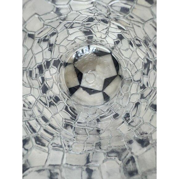 Set Of 6 Vintage Crackle Glass Juice Glasses 4" x 3" Clear Textured Drinkware - Picture 5 of 7